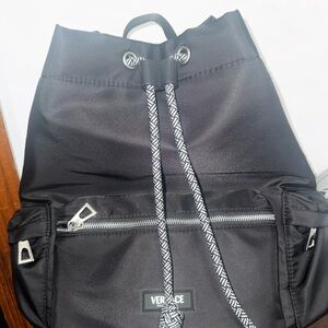 Versace Black and Silver Men's Backpack